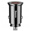 Автомобільний зарядний пристрій Baseus QC3.0 Circular 30Вт, 2USB, 5A, 5/9/12В, (BS-C16Q1), чорний