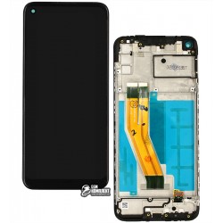 Дисплей Samsung A115 Galaxy A11, черный, с тачскрином, с рамкой, оригинал (переклеено стекло) Дисплей Samsung A115 Galaxy A11, черный, с тачскрином, с рамкой, оригинал (переклеено стекло)