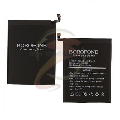 Аккумулятор Borofone BN46 для Xiaomi Redmi Note 6, Redmi 7, Redmi Note 8, Redmi Note 8T Li-Polymer, 3,85 B, 4000 мАч