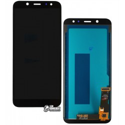 Дисплей для Samsung A600 Dual Galaxy A6 (2018), чорний, з сенсорним екраном (дисплейний модуль), з регулюванням яскравості, (TFT), копія