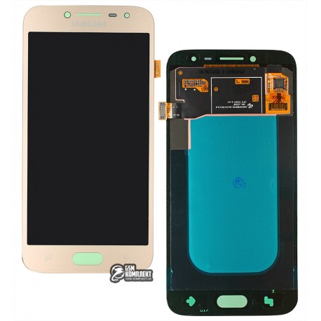 Дисплей для Samsung J250 Galaxy J2 (2018), золотистый, с сенсорным экраном (дисплейный модуль), оригинал (переклеено стекло)