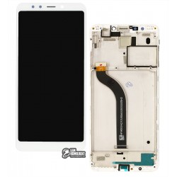 Дисплей Xiaomi Redmi 5, білий, з тачскріном, з рамкою, High Copy, MDG1, MDI1