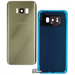 Задня панель корпусу для Samsung G955F Galaxy S8 Plus, золотистий колір, зі склом камери, повна збірка, оригінал (PRC), maple gold