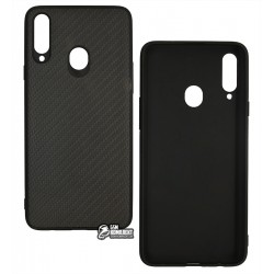 Чохол для Samsung A207F Galaxy A20s (2019), Carbon, силікон, чорний Чохол для Samsung A207F Galaxy A20s (2019), Carbon, силікон, чорний
