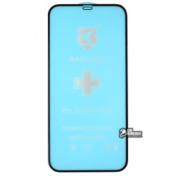 Защитное оргстекло для iPhone 12 Pro Max, Polycarbone, 3D, с фаской, черное