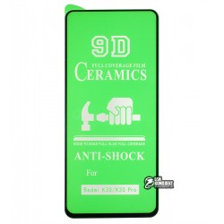 Защитное оргстекло для Xiaomi Mi 10T Lite, Redmi Note 9 Pro Max, Poco X3, Ceramica, с фаской, черное