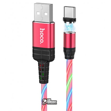 Кабель Type-C - USB, Hoco U90 Ingenious streamer, з Led підсвічуванням, 1м, до 2А, силікон