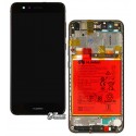 Дисплей для Huawei P10 Lite, черный, с сенсорным экраном, с рамкой, с аккумулятором, логотип для Huawei, Original, сервисная упаковка, WAS-L21/WAS-LX1/WAS-LX1A, 02351FSE/02351FSG
