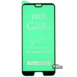Защитное оргстекло для Huawei P20, Ceramica, с фаской, черное