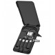Кабель Micro-USB+Lightning+Type-C - USB, 3в1, Hoco U86 Treasure, с кейсом, до 3 Ампер, 0.25 м, короткий, черный