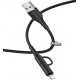Кабель Micro-USB+Lightning - USB, 2в1, Hoco X54 Cool Dual, с кейсом, черный