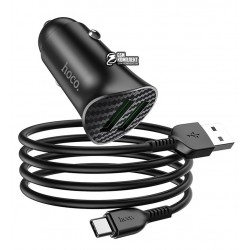 Автомобильное зарядное устройство Hoco Z39 Farsighted dual port QC3.0 Car charger set(Type-c) Автомобильное зарядное устройство Hoco Z39 Farsighted dual port QC3.0 Car charger set(Type-c)