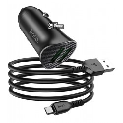 Автомобильное зарядное устройство Hoco Z39 Farsighted dual port QC3.0 Car charger set(Micro)