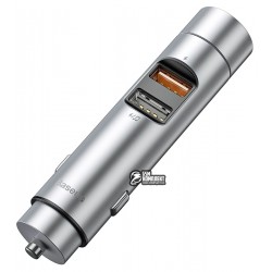 FM трансмиттер Baseus Energy Column Car Wireless MP3 Charger (PPS Quick Charger-English) / silver