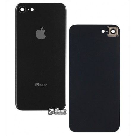 Задня панель корпусу для iPhone 8, чорний колір, зі склом камери