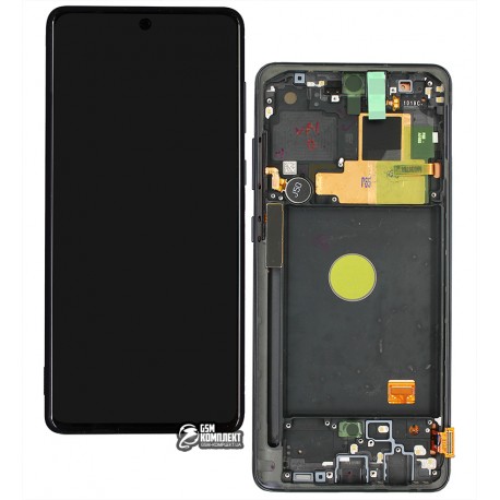 Дисплей для Samsung N770 Galaxy Note 10 Lite, чорний, з сенсорним екраном, з рамкою, оригінал, сервісна упаковка, # GH82-22055A