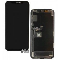 Дисплей для iPhone 11 Pro, черный, с сенсорным экраном, с рамкой, (TFT), AAA, Tianma
