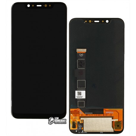 Дисплей для Xiaomi Mi 8, черный, с тачскрином, оригинал (переклеено стекло), M1803E1A