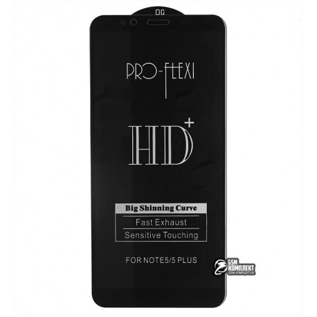 Закаленное защитное стекло для Xiaomi Redmi 5 Plus, 5D, ProFlex, Full Glue, черное
