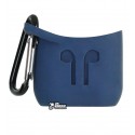Чохол для навушників Apple AirPods, силіконовий, темно синій колір