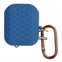 Чохол для Apple AirPods Silicone WaterProof Romb Hang Case Deep, blue