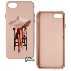 Чехол для iPhone 7, iPhone 8, iPhone SE2, ART Lady with Hat, силиконовый