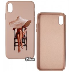 Чехол для iPhone Xs Max, ART Lady with Hat, силиконовый Чехол для iPhone Xs Max, ART Lady with Hat, силиконовый