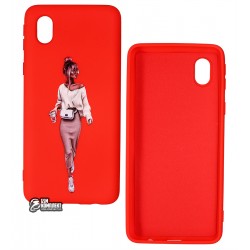 Чохол для Samsung A013 Galaxy A01 Core, ART Lady red, силіконовий Чохол для Samsung A013 Galaxy A01 Core, ART Lady red, силіконовий