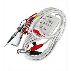 Щупи для блоків живлення AIDA A-702 + з роз'ємами для плат iPhone 4G-XS, USB-A, крокодили Щупи для блоків живлення AIDA A-702 + з роз'ємами для плат iPhone 4G-XS, USB-A, крокодили
