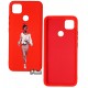 Чехол для Xiaomi Redmi 9C, ART Lady red, силиконовый