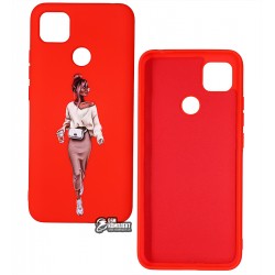Чехол для Xiaomi Redmi 9C, ART Lady red, силиконовый