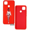 Чехол для Xiaomi Redmi 9C, ART Lady red, силиконовый