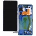 Дисплей для Samsung G770 Galaxy S10 Lite, синій колір, з сенсорним екраном, з рамкою, оригінал, сервісна упаковка, GH82-21672C