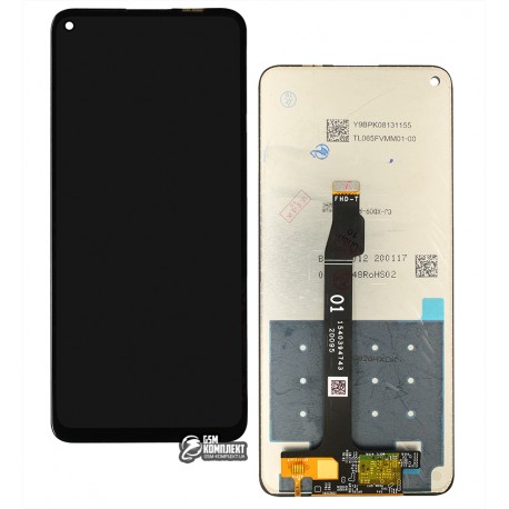 Дисплей Huawei P40 Lite, чорний, з тачскріном, (версія 5G), High Copy
