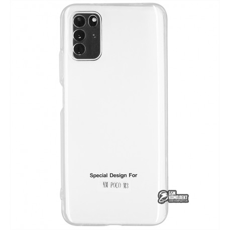 Чехол для Xiaomi Poco M3, Smtt, силиконовый, прозрачный