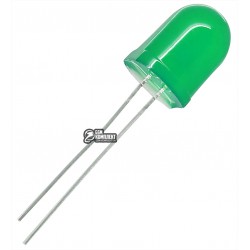 Светодиод 10мм зеленый, диффузный