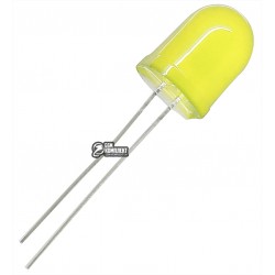 Светодиод 10мм желтый, диффузный