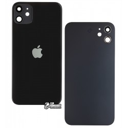 Задняя панель корпуса для iPhone 11, черная, со стеклом камеры Задняя панель корпуса для iPhone 11, черная, со стеклом камеры