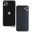 Задняя панель корпуса для iPhone 11, черная, со стеклом камеры