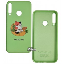 Чехол для Huawei P40 Lite E, Honor 9C, WAVE Fancy Case, силикон, freelance cat/mint gum