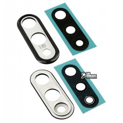 Скло камери для Huawei P30 Lite, чорний, з рамкою