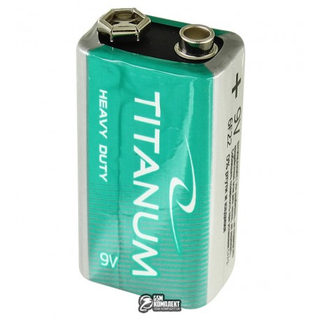 Батарейка Titanium 6F22, 9V, крона, 1 шт.солевая