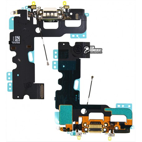 Шлейф для iPhone 7, оригінал (PRC), конектора навушників, конектора зарядки, білий