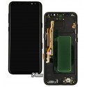 Дисплей Samsung G955 Galaxy S8 Plus, G955F Galaxy S8 Plus, G955FD Galaxy S8 Plus, черный, с тачскрином, с рамкой, (OLED), High quality