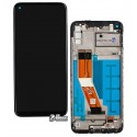 Дисплей Samsung A115 Galaxy A11, M115 Galaxy M11, чорний, з тачскріном, з рамкою, Original (PRC), original glass