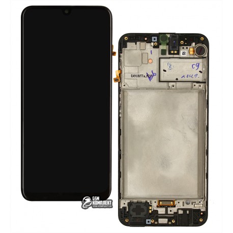 Дисплей Samsung M215 Galaxy M21, чорний, з тачскріном, з рамкою, оригінал, service pack box, (GH82-22509A / GH82-22836A)