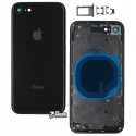 Корпус для телефону iPhone 8, черный, с держателем SIM-карты, с боковыми кнопками