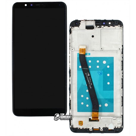 Дисплей Huawei Honor 7X, черный, с тачскрином, с рамкой, Original PRC, BND-L21