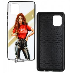 Чехол для Samsung N770 Galaxy Note 10 Lite (2020), Ladies Girl Red Prism, пластик-силикон