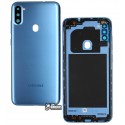 Задняя панель корпуса Samsung A115 Galaxy A11, синий, со стеклом камеры